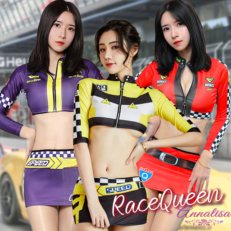ミニマム丈がセクシーなレースクイーンコスプレ