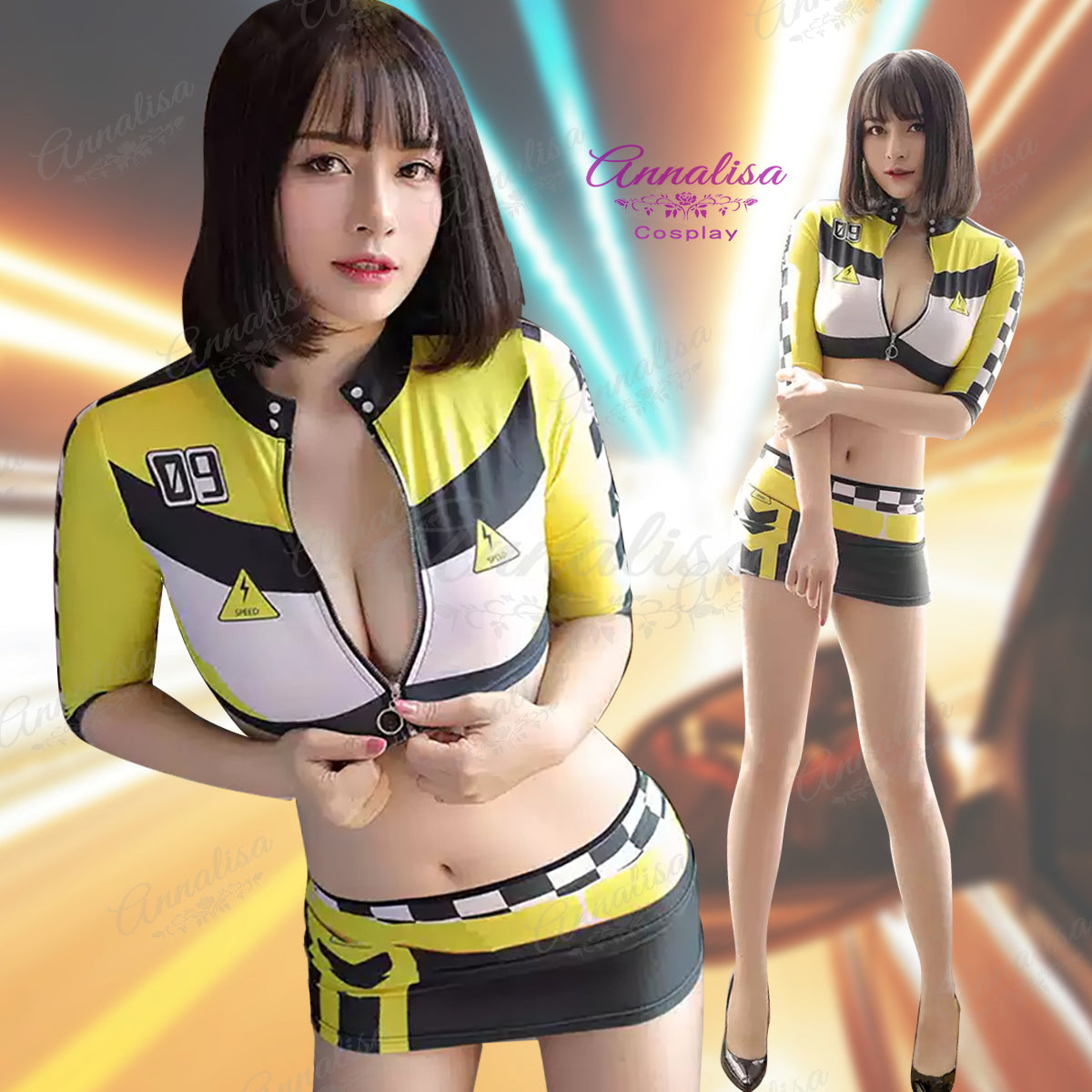 ミニマム丈がセクシーなレースクイーンコスプレ