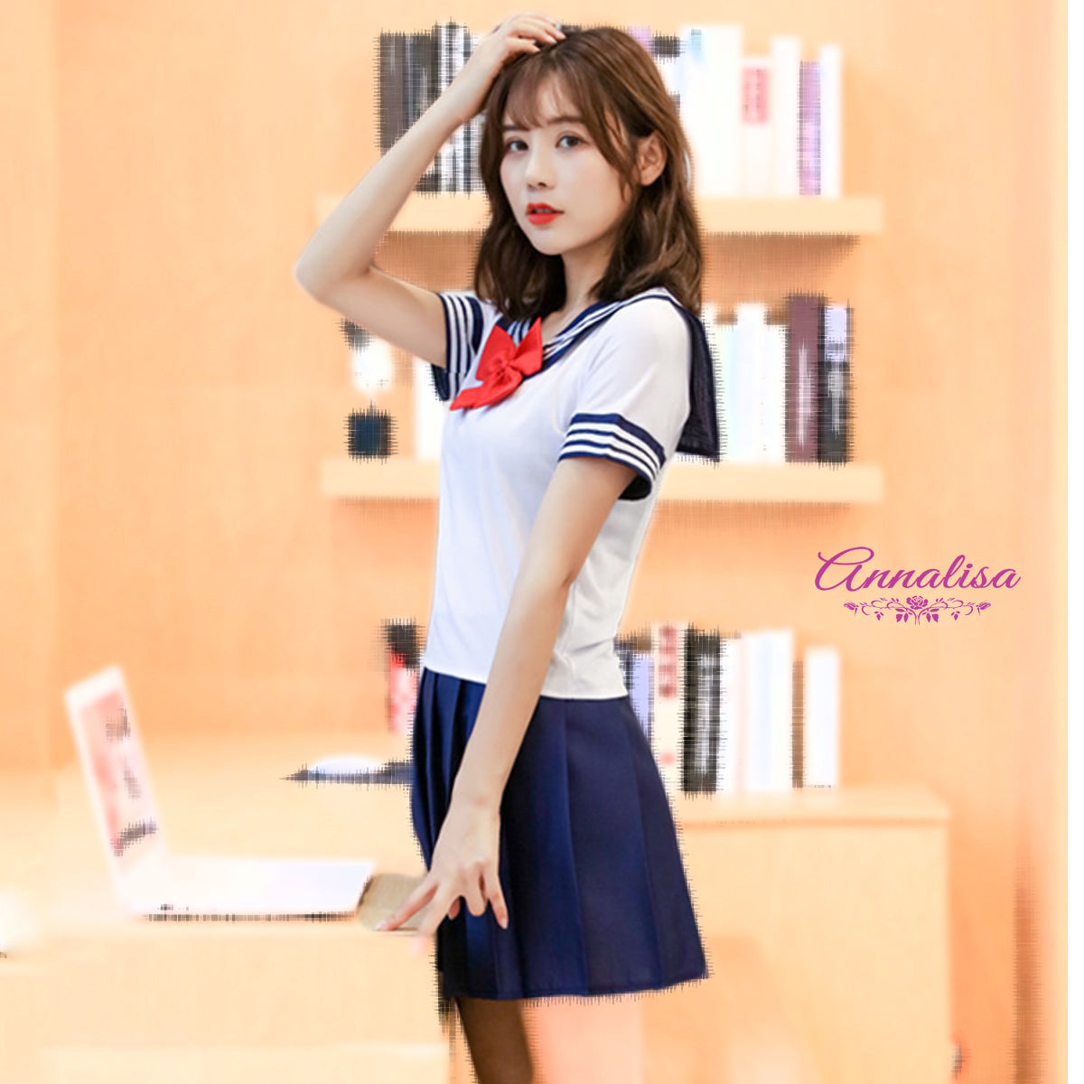 赤いリボンの王道セーラー服